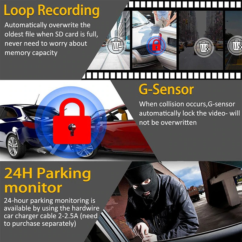 170° HD WiFi Dash Cam with G-Sensor